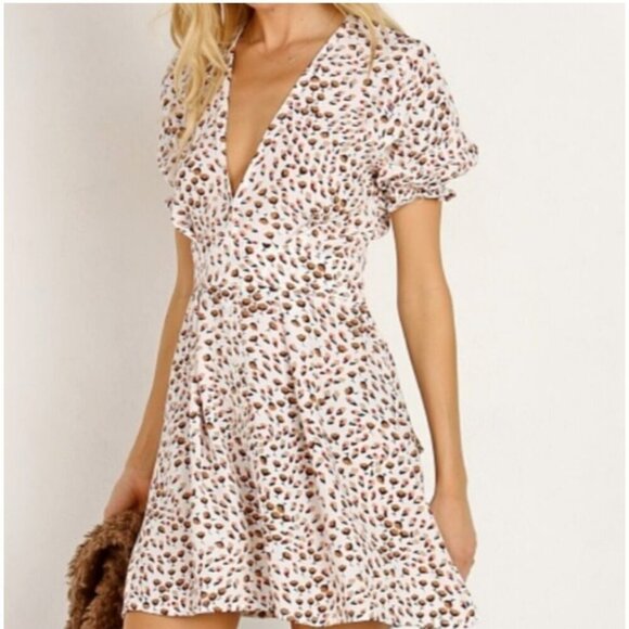 Faithfull the Brand White and Brown Mini Dress - Picture 2 of 10